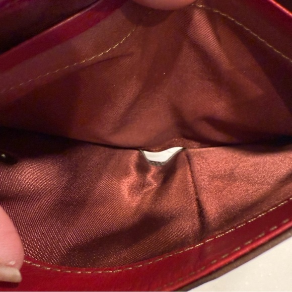 BURBERRY BLUE LABEL WOMEN’S WALLET. Red, black, white w/ Brown leather trim - Picture 9 of 13